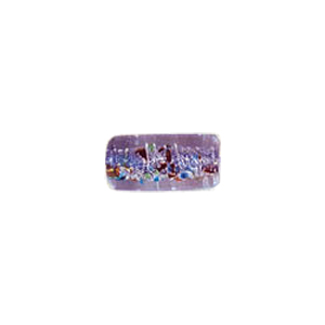 Printed and spotted Silver foiled Glass Beads 6814