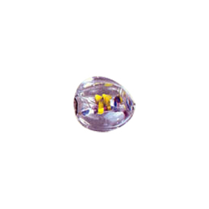 Printed and spotted Silver foiled Glass Beads 6819