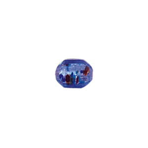 Printed and spotted Silver foiled Glass Beads 6821