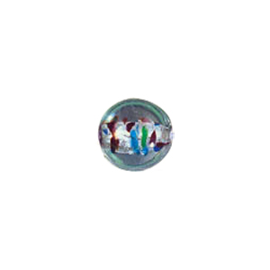 Printed and spotted Silver foiled Glass Beads 6829