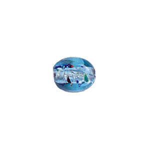 Printed and spotted Silver foiled Glass Beads 6834