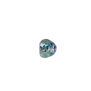 Printed and spotted Silver foiled Glass Beads 6836