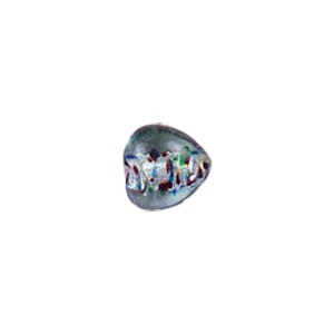 Printed and spotted Silver foiled Glass Beads 6838
