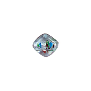 Printed and spotted Silver foiled Glass Beads 6845
