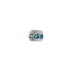 Color foiled furnace Glass Beads with Glitter 6908