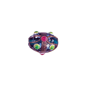 Multi layered Bumpy Lampworked fusion Glass Beads 6951