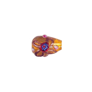 Goldstone Lampworked Glass Beads w or swirly Flowers 6975