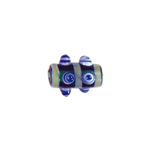 Multi layered Bumpy Beads in Evil eye pattern with stripe band 6988