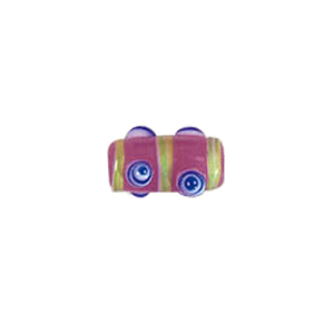 Multi layered Bumpy Beads in Evil eye pattern with stripe band 6992