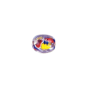 Fancy Color lined Silver foiled Glass Beads 7015