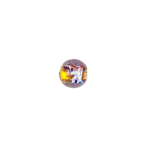 Printed and spotted Silver foiled Glass Beads 7023