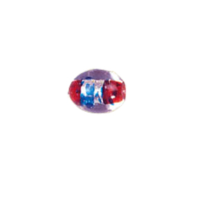 Printed and spotted Silver foiled Glass Beads 7026