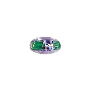 Printed and spotted Silver foiled Glass Beads 7033