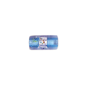 Printed and spotted Silver foiled Glass Beads 7038