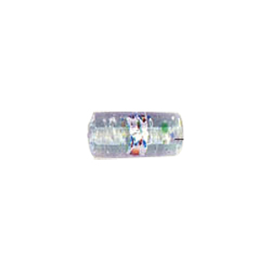 Printed and spotted Silver foiled Glass Beads 7041