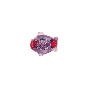 Fish shaped Silver foiled Glass Beads 7042