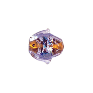 Fish shaped Silver foiled Glass Beads 7049