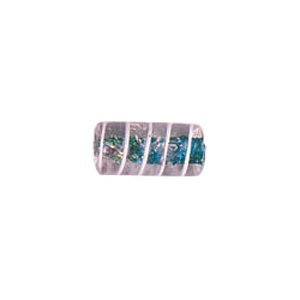 Glitter filled Glass Beads w or stripes 7192
