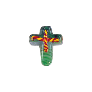 Lampworked Decorative Cross Pendant 7253