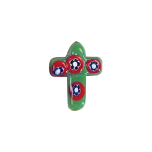 Lampworked Decorative Cross Pendant 7255