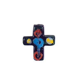 Lampworked Decorative Cross Pendant 7257