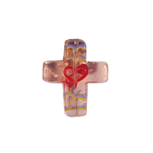 Lampworked Decorative Cross Pendant 7261