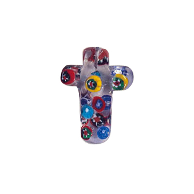 Lampworked Decorative Cross Pendant 7264