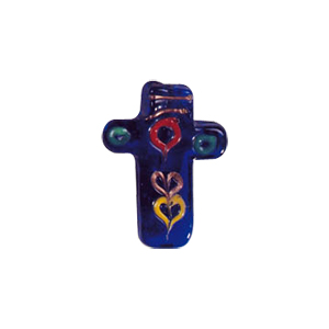 Lampworked Decorative Cross Pendant 7268