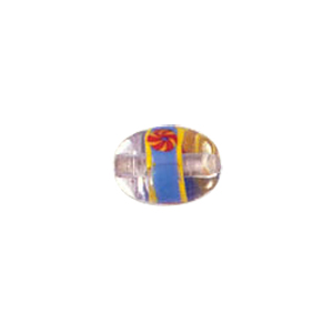 Multi Color lined and striped Lampworked Glass Beads 7285