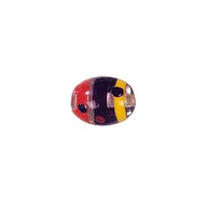 Multi Color lined and striped Lampworked Glass Beads 7287