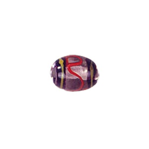 Multi Color lined and striped Lampworked Glass Beads 7288