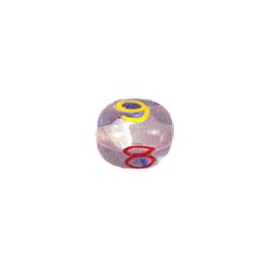 Multi Color lined and striped Lampworked Glass Beads 7305