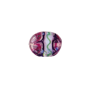 Multi Color lined and striped Lampworked Glass Beads 7318