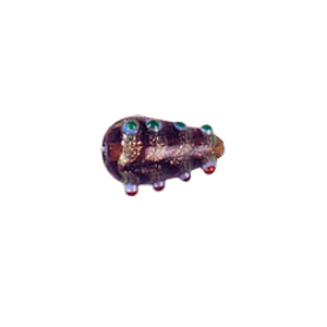 Multi Color lined and striped Lampworked Glass Beads 7350