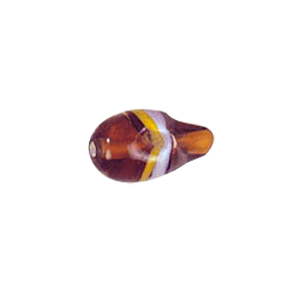 Multi Color lined and striped Lampworked Glass Beads 7351