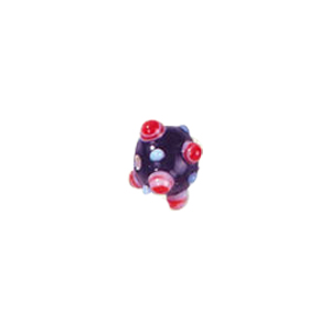 4 layer 2 color Bumpy Glass Beads 7513