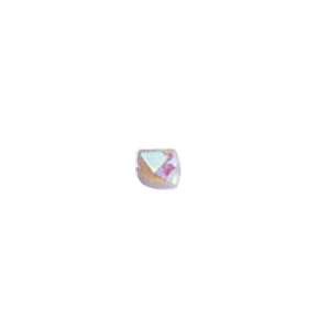 Pressed Faceted Iridescent Rainbow coating Glass Beads 7960