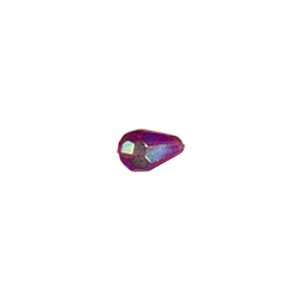Pressed Faceted Iridescent Rainbow coating Glass Beads 7968