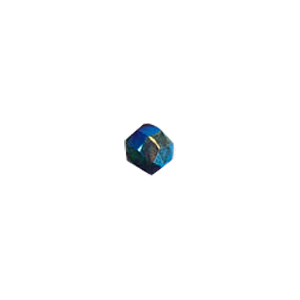 Pressed Faceted Iridescent Rainbow coating Glass Beads 7979