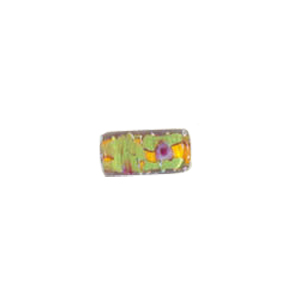 Confetti Mosaic pattern Glass Beads with color line 8036