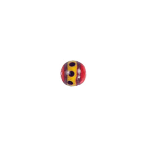 Multi Color lined and striped Lampworked Glass Beads 8093