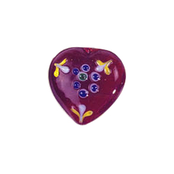 Decorative Glass Charms Hearts and Leafs 8576