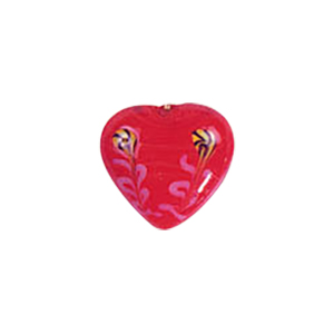 Decorative Glass Charms Hearts and Leafs 8579