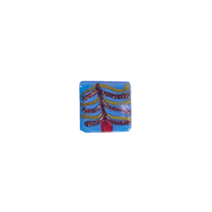 Glass Cabochons decorated Squares 8857