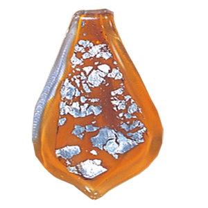 Silver Foiled Glass Drop Pendants 12026