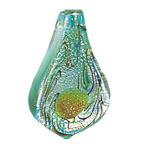 Silver Foiled Glass Drop Pendants 12021