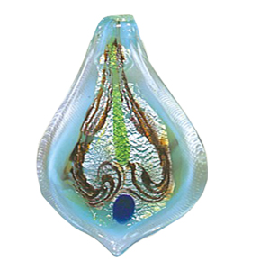 Silver Foiled Glass Drop Pendants 12032