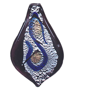 Silver Foiled Glass Drop Pendants 12033