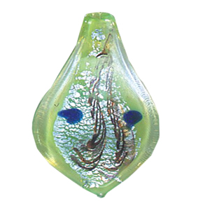 Silver Foiled Glass Drop Pendants 12035