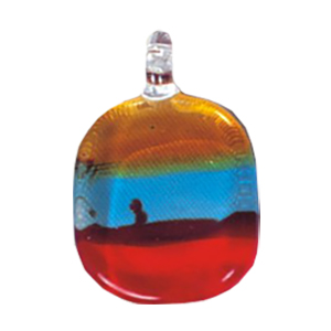 Silver Foiled Glass Pendants 11953